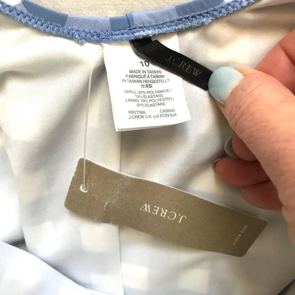 NWT J.Crew Blue/white one piece swimsuit - Picture 4 of 7
